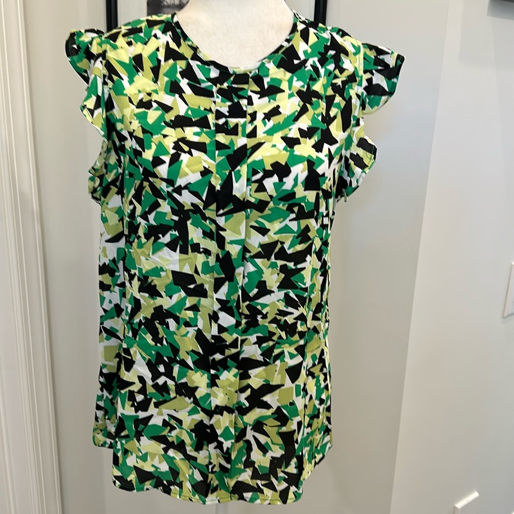 NWT- Anne Klein Sleeveless Multicolor Blouse. Size L